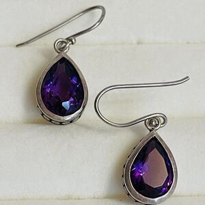 Amethyst and sterling teardrop’s